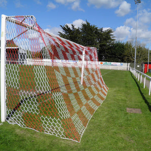 Huck Full Size Continental Football Goal Net Pair - Hexagonal Mesh, Chequered Pattern - 3.5mm Mesh