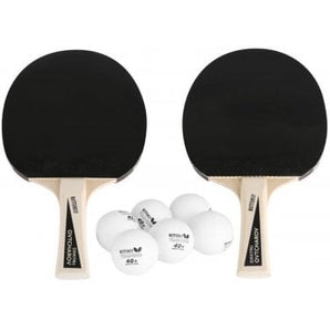 Butterfly Table Tennis Dimitrij Ovtcharov 2 Player Set - incl 2 x bats with Addoy 1.5mm rubber and 3 plastic 40+ balls