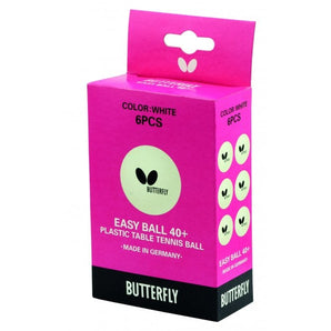 Butterfly Table Tennis Easy Ball - White Pack 6