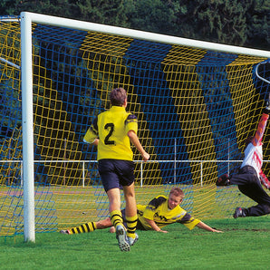 Huck Full Size Continental Football Goal Net Pair - 2 Colour Diagonal Stripe