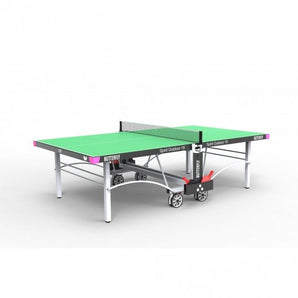 Butterfly Spirit 18 Outdoor Rollaway Table Tennis Table Includes protective cover, Butterfly Outdoor net and post set and 2 outdoor polypropylene bats with reversed rubber and 3 quality practice balls.