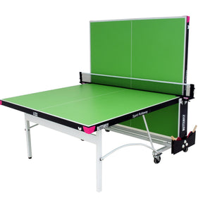 Butterfly Spirit 19 Indoor Table Tennis Table GREEN Includes Butterfly Clip net/post set, bat and ball holder with 2 reverse sponge bats and 3 quality practice balls.