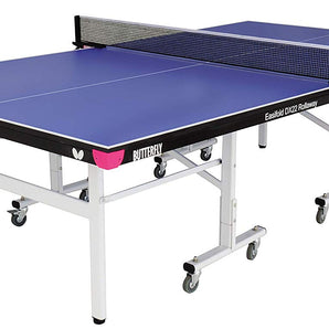 Butterfly Easifold Deluxe DX22 Indoor Table Tennis Table Includes Butterfly Clip net/post set, 2 reverse sponge bats and 3 balls.