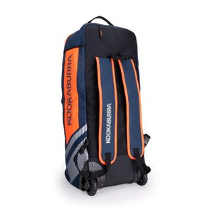 Kookaburra Cricket WD6000 Wheelie Duffle Bag - Navy/Orange