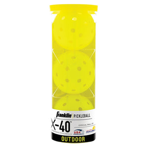 Franklin Outdoor X-40 Pickleball ball - Pack of 3  Yellow