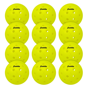 Franklin Outdoor X-40 Pickleball ball - Qty 12  Yellow with Mesh Bag