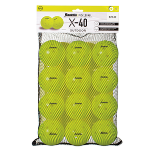 Franklin Outdoor X-40 Pickleball ball - Qty 12  Yellow with Mesh Bag