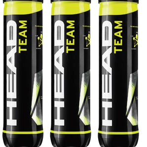 Head Team Tennis Balls Pack of 12 (3 Tubes of 4)