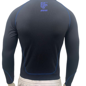 Alliance Sports Junior Elite Compression Baselayer Long Sleeve Top - Black Blue