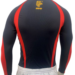 Alliance Sports Junior Compression Baselayer Long Sleeve Top - Black Red