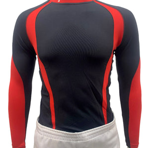 Alliance Sports Junior Compression Baselayer Long Sleeve Top - Black Red