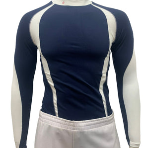 Alliance Sports Junior Compression Baselayer Long Sleeve Top - Navy White