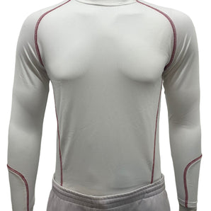 Alliance Sports Junior Elite Compression Baselayer Long Sleeve Top - White Red