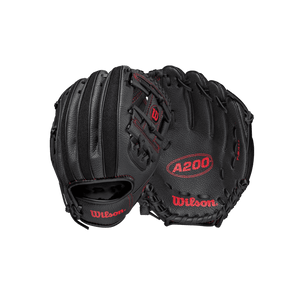 Wilson A200-BR A200 Youth 10in Glove - Black/Red.   Sold by Alliance Sports Innovation