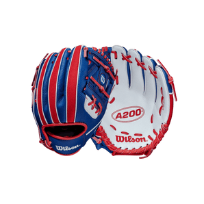 Wilson A200-WB A200 Youth 10in Baseball Glove - White / Royal.  Sold by Alliance Sports Innovation