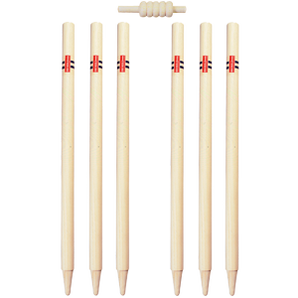 Gray Nicolls Cricket Club Stumps and Bails - set of six stumps with bails