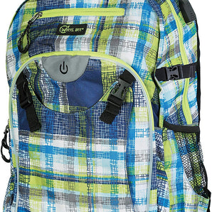 Wheel Bee Backpack Generation Z 30Ltrs Rucksack with LED Trim (Safety Feature) - Blue/Green/White