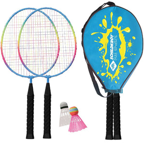 Schildkröt Junior Badminton Set, 2 Shortened Rackets 45,5 cm, 2 Shuttlecocks, in a 3/4 Cover