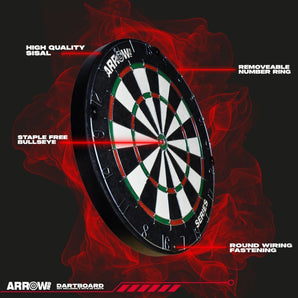 Arrow180 Bristle Dartboard Set - Dartboard + 2 sets 18g steel darts