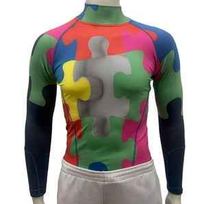 Alliance Sports Elite Compression Baselayer Long Sleeve Top - Jigsaw Design