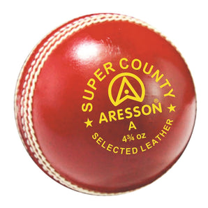 Aresson Super County Junior Leather Cricket Ball 4.75oz RED Qty: 6 or 24.  Sold By Alliance Sports Innovation