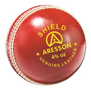 Aresson Shield Junior Leather Cricket Ball 4.75oz RED Qty: 6, 12 or 24.  Sold By Alliance Sports Innovation