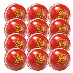 Aresson Shield Junior Leather Cricket Ball 4.75oz RED Qty: 6, 12 or 24.  Sold By Alliance Sports Innovation