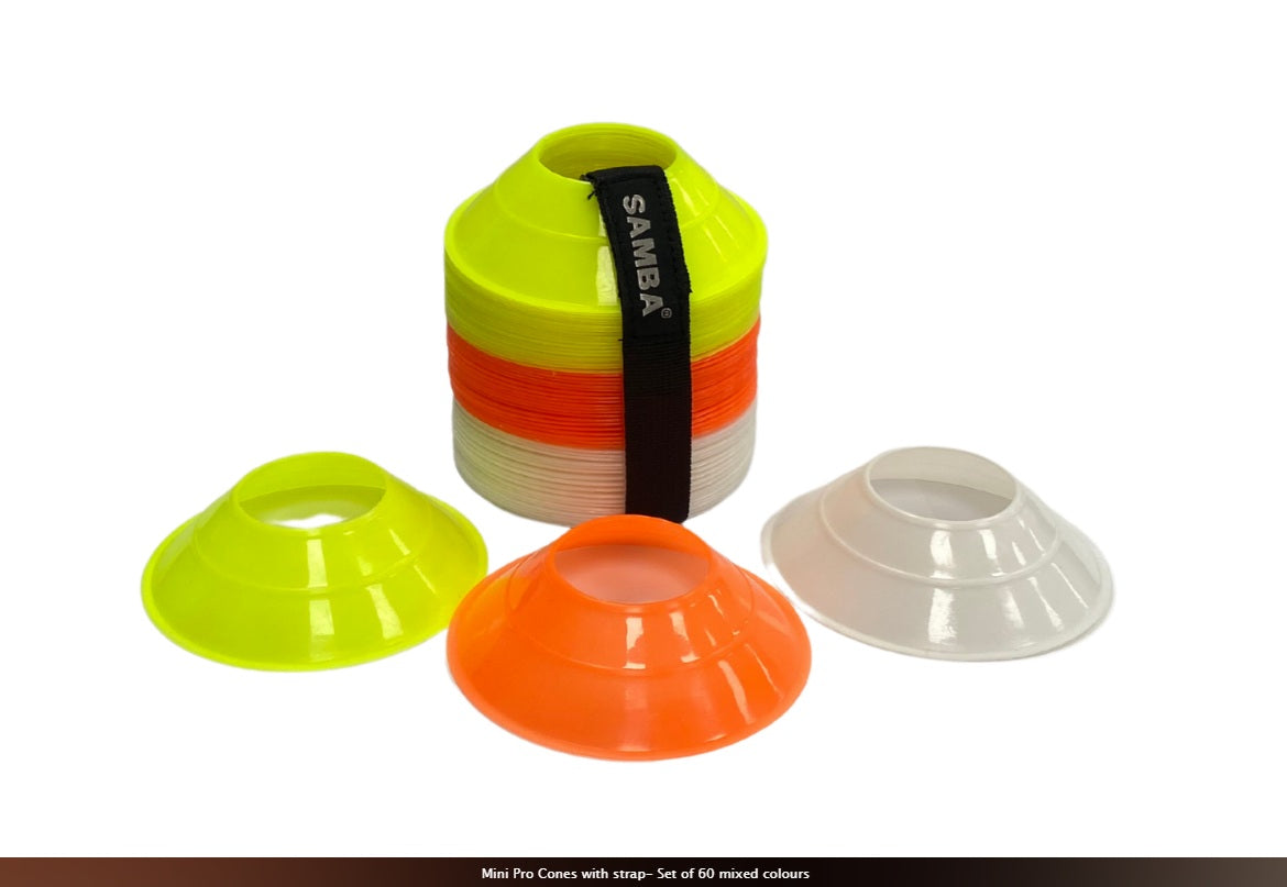 Samba Mini Pro Cones with strap- Set of 60 mixed colours. Sold by Alli ...