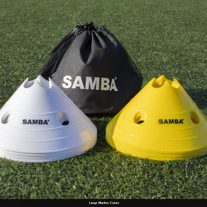 Samba Large Marker Cones (set of 20) - Yellow & White. Sold by Alliance Sports Innovation (Copy)