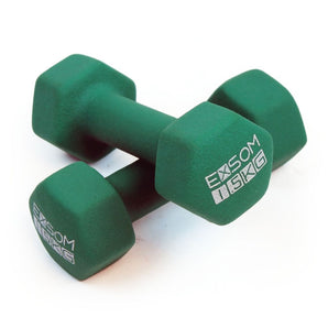 Exsom Neoprene Dumbbells (PAIR) - Weight Options: 0.5kg, 1kg, 1.5kg, 2kg, 3kg, 4kg, 5kg or Set. Sold by Alliance Sports Innovation