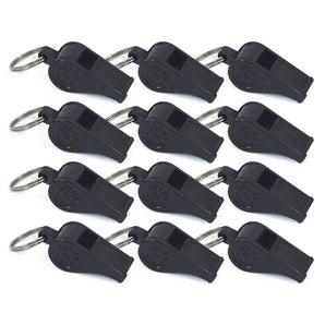 Black Plastic Whistles Pk 12.  Sold By Alliance Sports Innovation