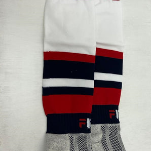 Fit-Teamwear Elite Sports Socks - Hooped Navy, Red, White  Size UK 3-6 or UK 6-11