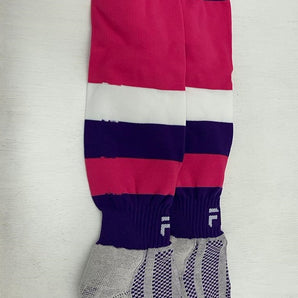 Alliance Elite Sports Socks - Wide Hooped Pink, White, Purple  Size UK 3-6 or UK 6-11