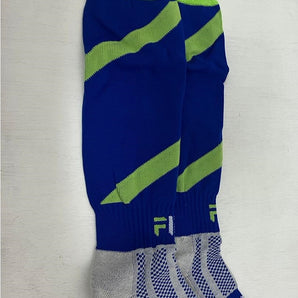 Fit-Teamwear Elite Sports Socks - Royal and Lime Stripe Size UK 3-6