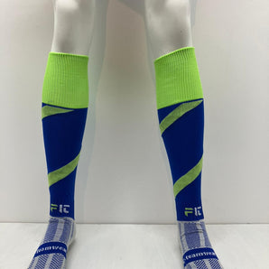 Fit-Teamwear Elite Sports Socks - Royal and Lime Stripe Size UK 3-6