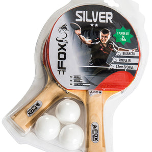 Fox Table Tennis Silver 2 Player Bat and Ball Set