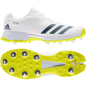 Adidas 22YDS Cricket Spikes - White Yellow