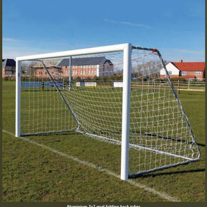 PAIR of Samba 12ft x 6ft Aluminium Freestanding FOLDING U Anchors Football Goals. Sold by Alliance Sports Innovation