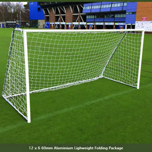 PAIR of Samba 12ft x 6ft Aluminium 60mm Lightweight Folding Football Goals. by Alliance Sports Innovation