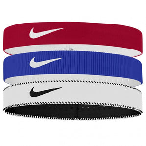 NIKE FLEX CLASSIC WIDE HAIRBAND 3PK RED/ROYAL