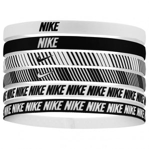 NIKE FLEX CLASSIC HAIRBANDS 6PK PRINTED WHITE/BLACK