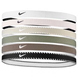 NIKE FLEX CLASSIC HAIRBANDS 6PK WHITE/ARMY
