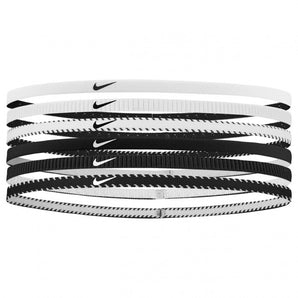 NIKE FLEX CLASSIC SLIM HAIRBANDS 6PK WHITE/BLACK