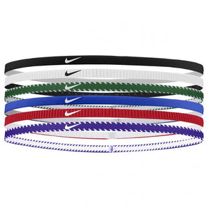 NIKE FLEX CLASSIC SLIM HAIRBANDS 6PK ROYAL/RED