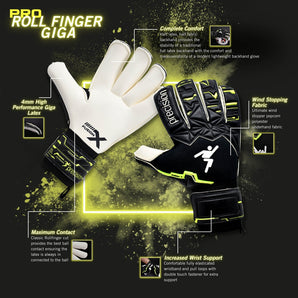 Precision Fusion X Pro Roll Finger Giga Football Goal Keeper Gloves