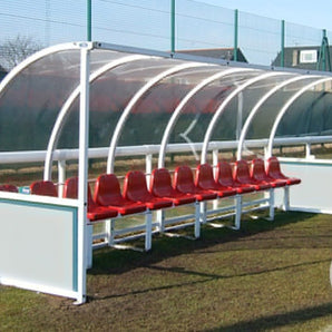 Harrod Premier Team Shelter - 6m Fixed (12 Seater) Blue or Red Options -  Sold by Alliance Sports Innovation