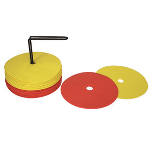 Wilks Flat Marker Discs on a stand. Dia. 15cm. Set of 24. Sold by Alliance Sports Innovation