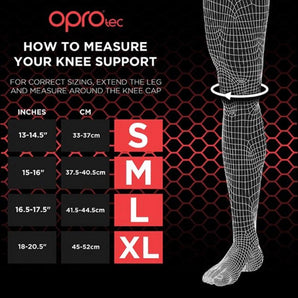 OPROtec Knee Support with Stabilisers - Black
