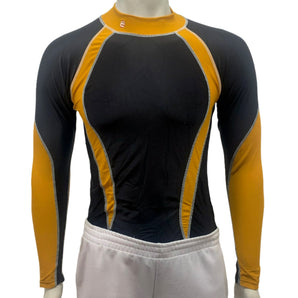 Alliance Sports Junior Elite Compression Baselayer Long Sleeve Top - Black Amber