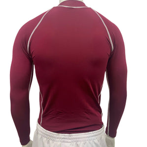 Alliance Sports Junior Elite Compression Baselayer Long Sleeve Top - Maroon